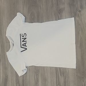 VANS LOGO White T-Shirt Size Medium